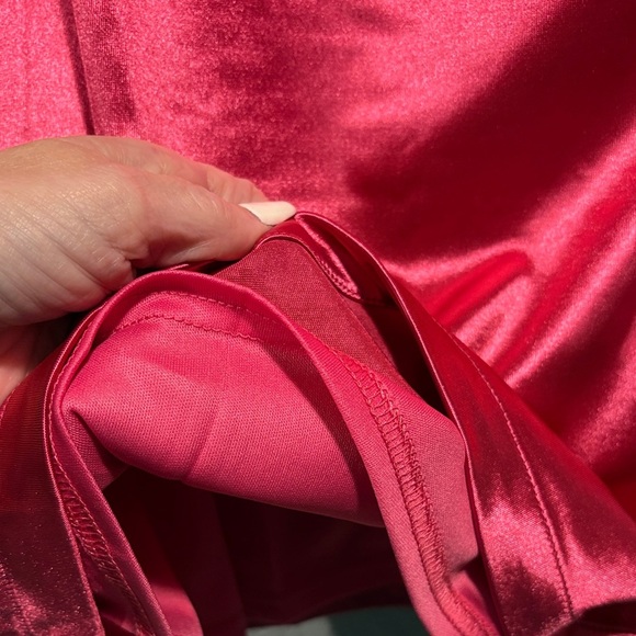 Lulu's Bold Pink Satin Gown - Picture 3 of 6